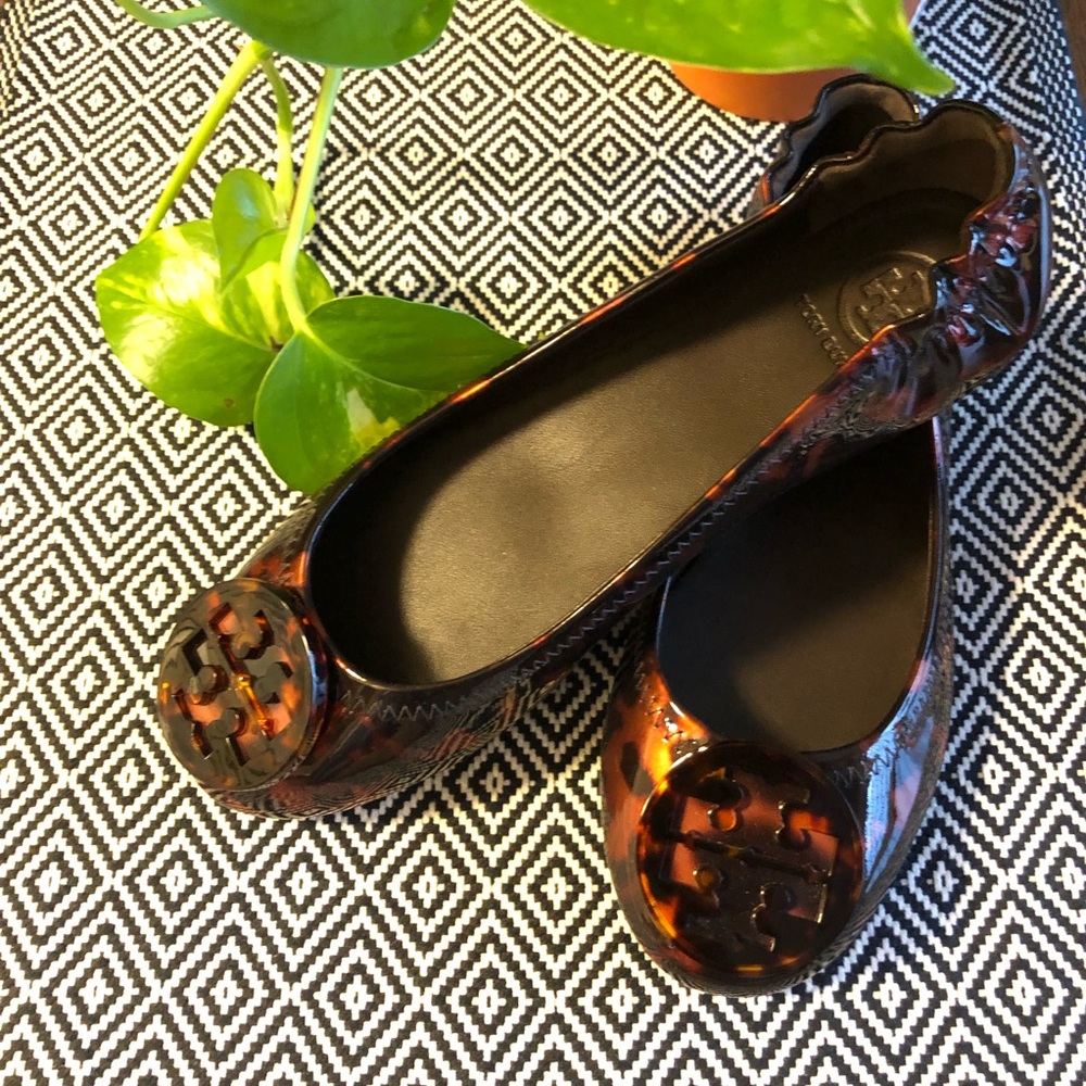 Tory Burch Minnie travel flat tortoise